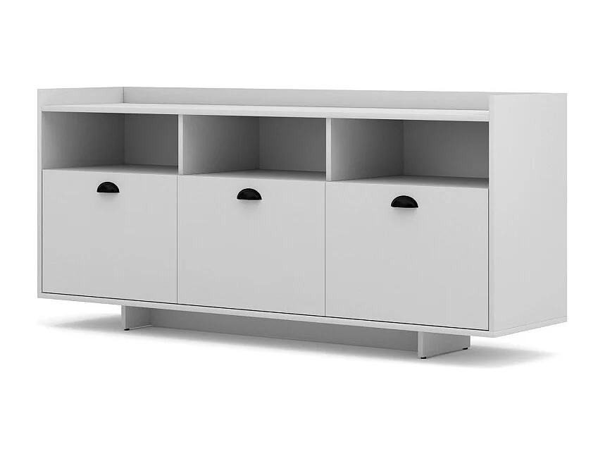 Buffet type designcollectie VICTORIA met 3 deuren, in mat witte kleur