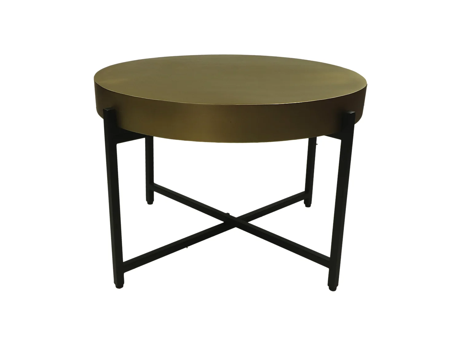 Table basse - ø70x50- Or-noir - Métal