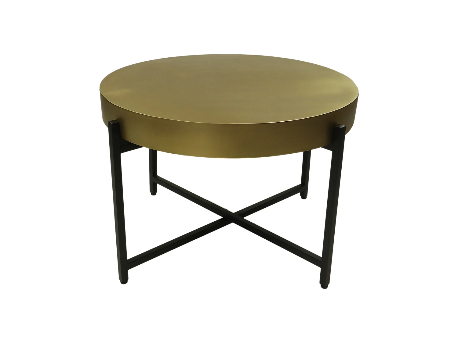Table basse - ø70x50- Or-noir - Métal