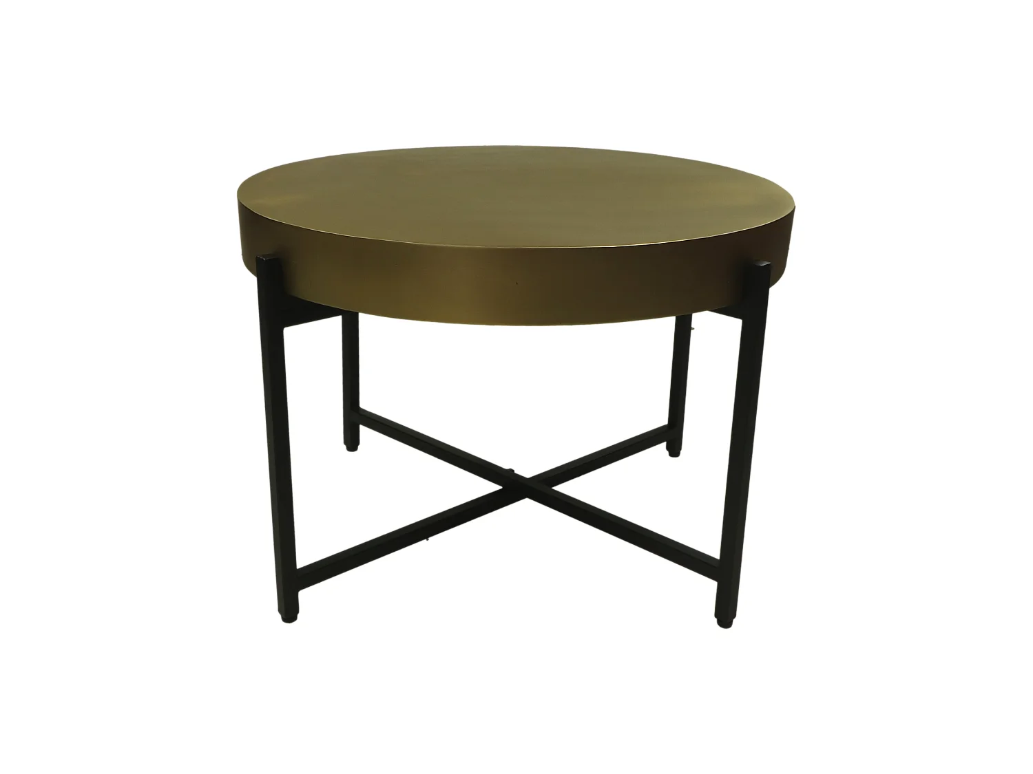 Table basse - ø70x50- Or-noir - Métal