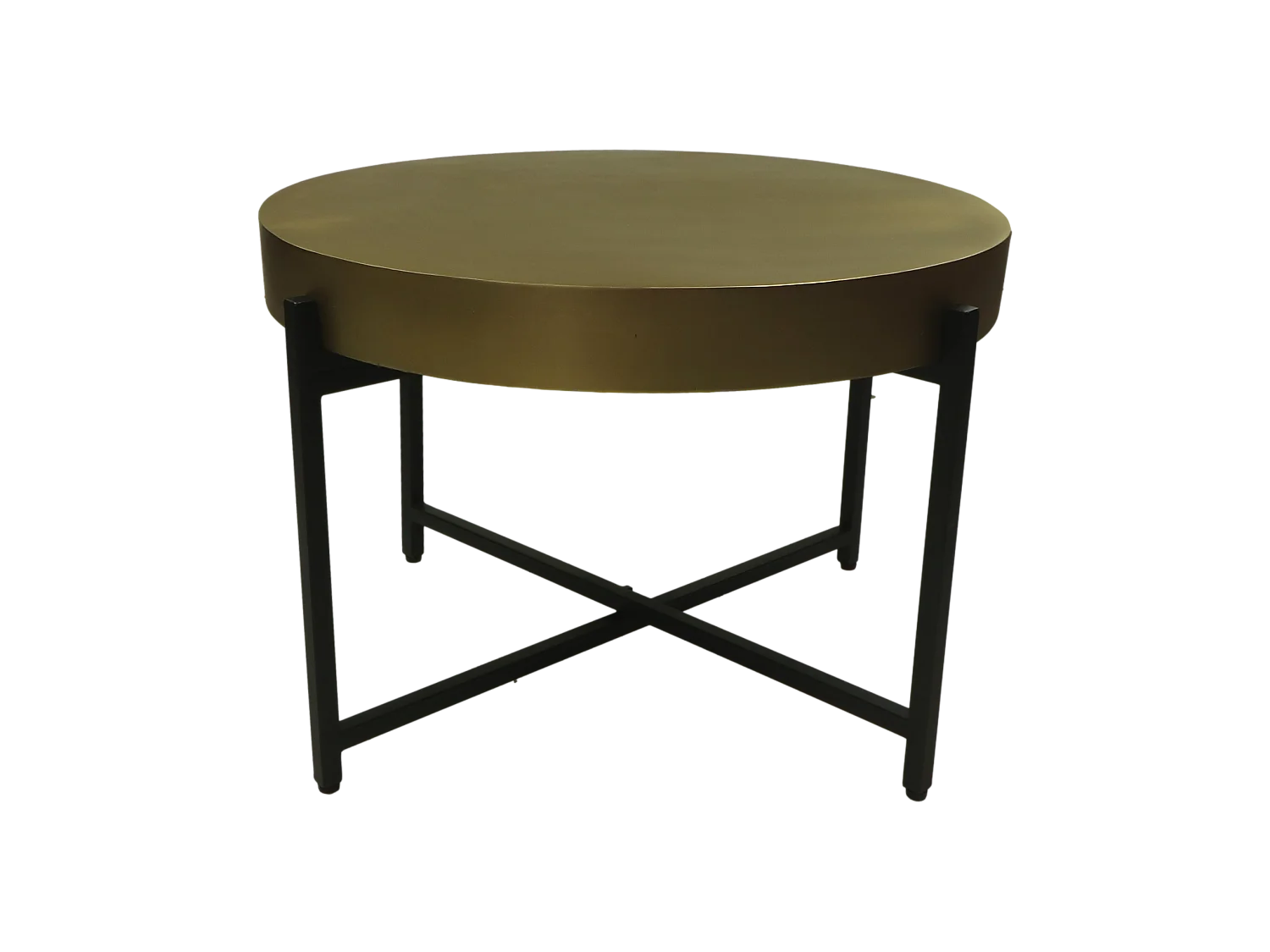 Table basse - ø70x50- Or-noir - Métal