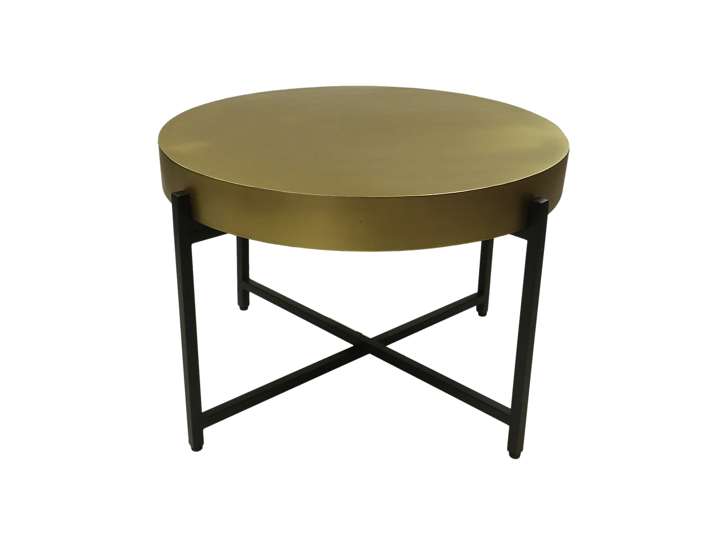 Table basse - ø70x50- Or-noir - Métal