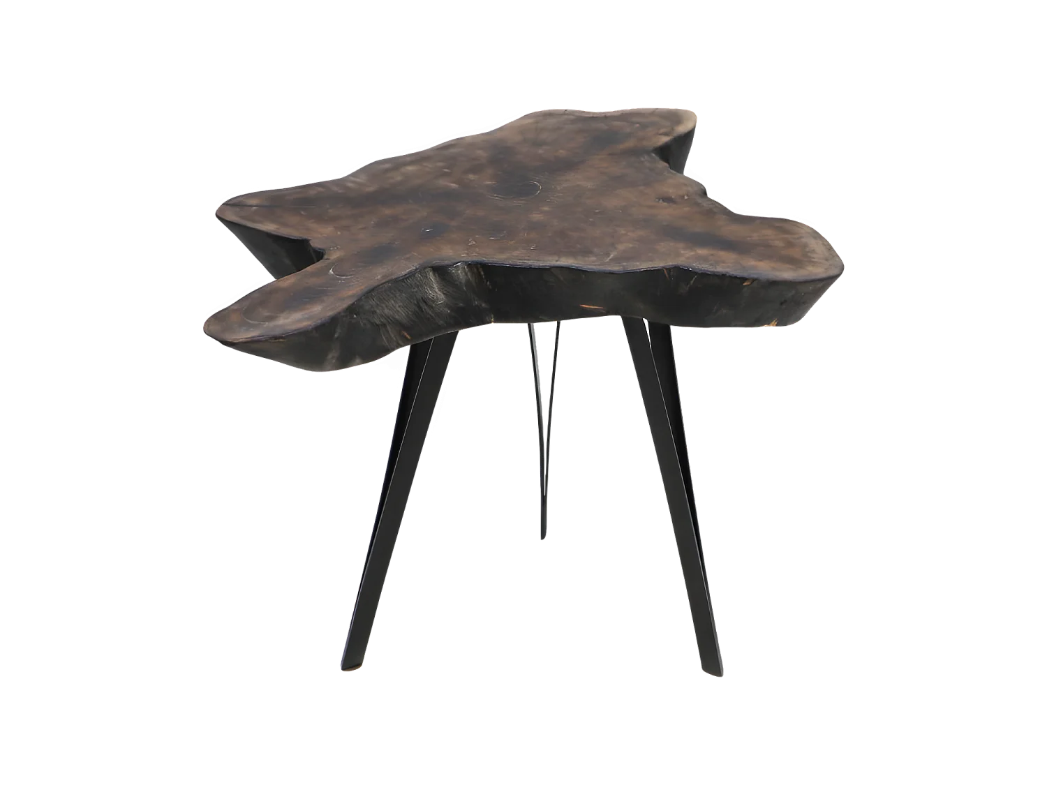 Table basse - ø55-66x47 - teck-fer