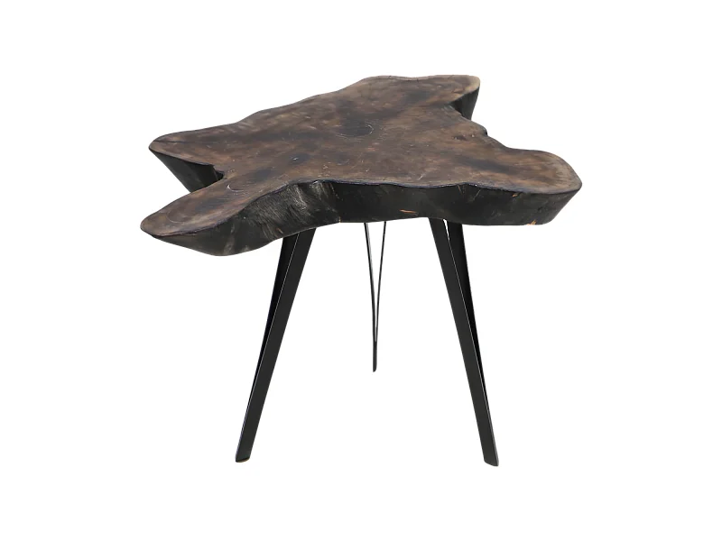 Table basse - ø55-66x47 - teck-fer