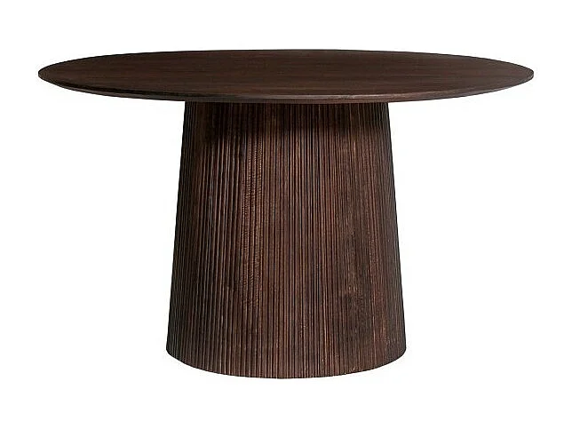 Tavolo rotondo collezione RIMBAUD effetto legno marrone scuro diametro 130 cm