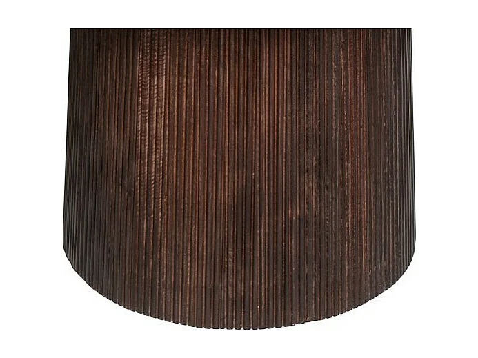 Mesa redonda coleção RIMBAUD efeito madeira marrom escuro diâmetro 130 cm