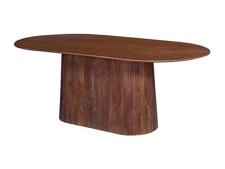 Table à manger RIMBAUD – Effet bois brun – 200 cm – Style contemporain