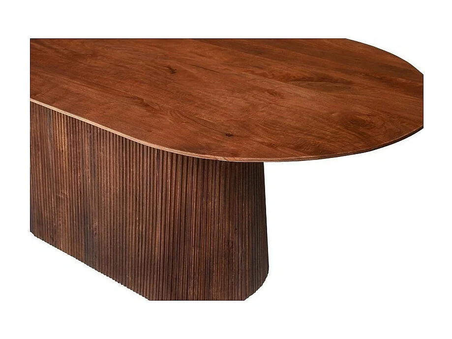 Table à manger RIMBAUD – Effet bois brun – 200 cm – Style contemporain