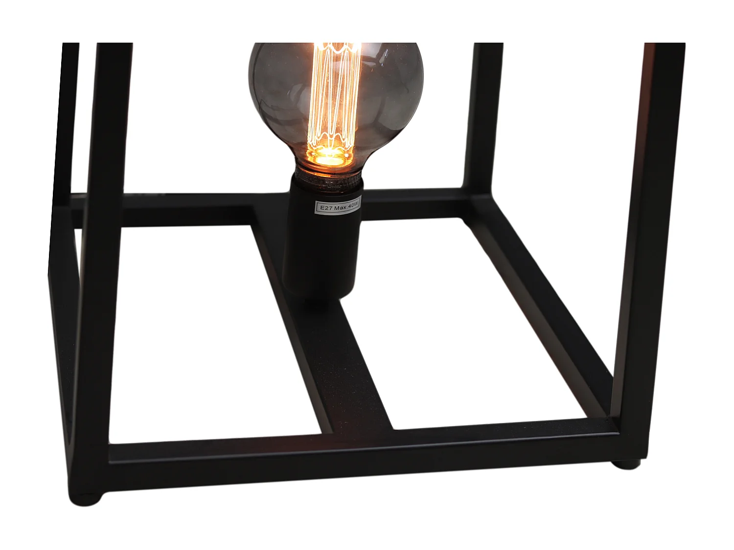 Fremont - Lampe de table carré - Fer - Thermolaqué noir - 26 x 26 x 26 cm
