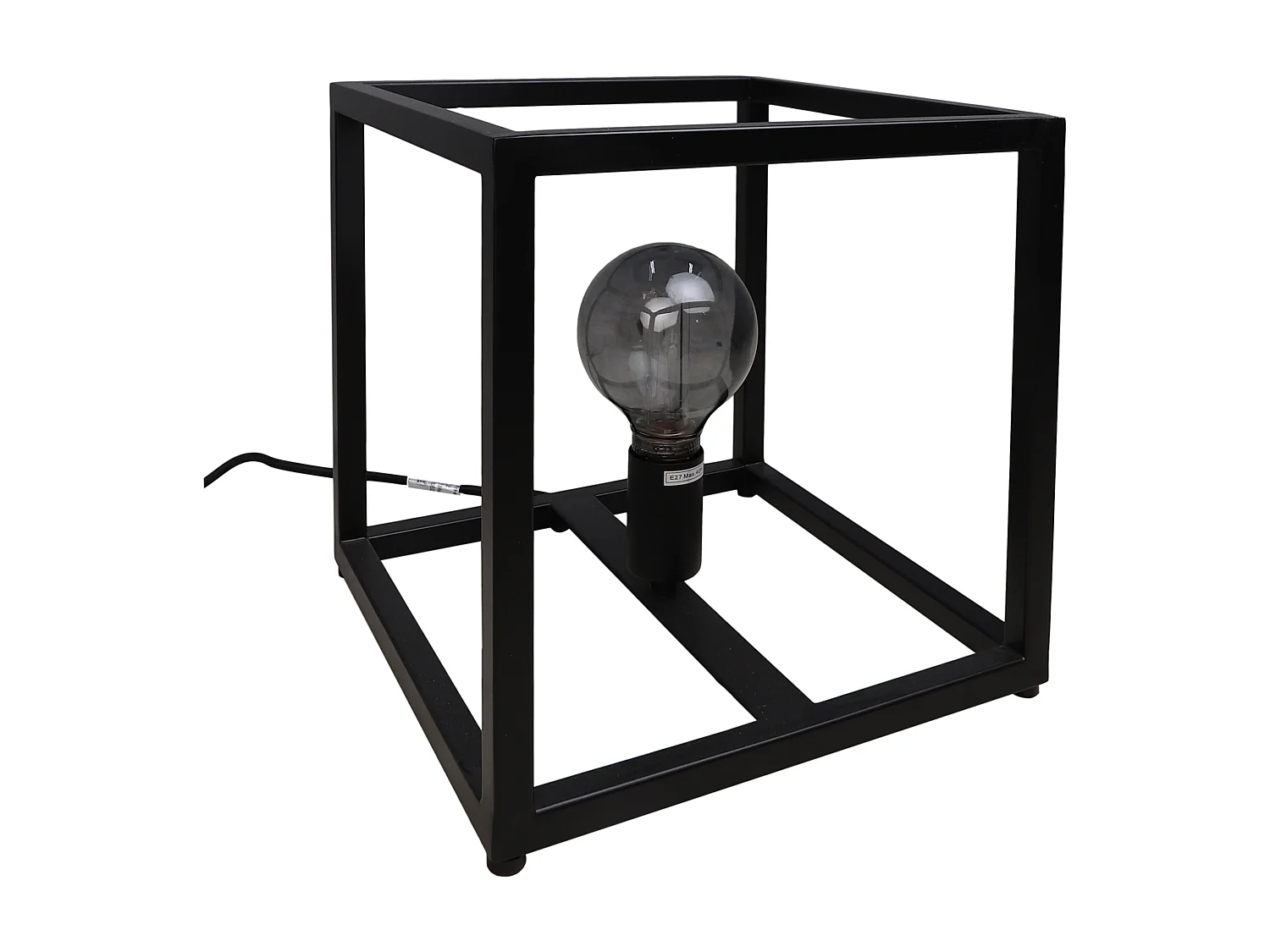 Fremont - Lampe de table carré - Fer - Thermolaqué noir - 26 x 26 x 26 cm