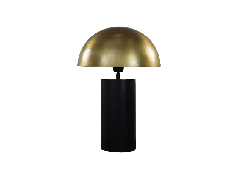 Lampe de table avec abat-jour - Métal - Noir-or - 30x30x45 cm