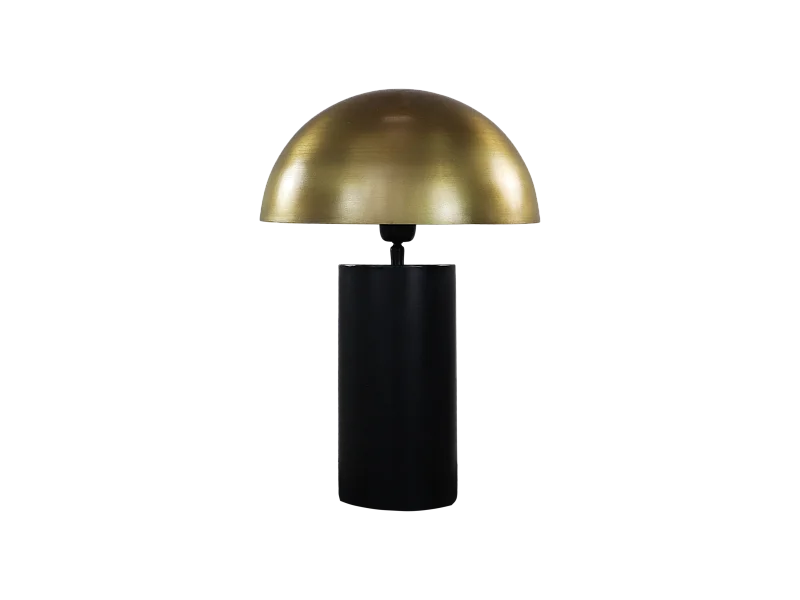 Lampe de table avec abat-jour - Métal - Noir-or - 30x30x45 cm