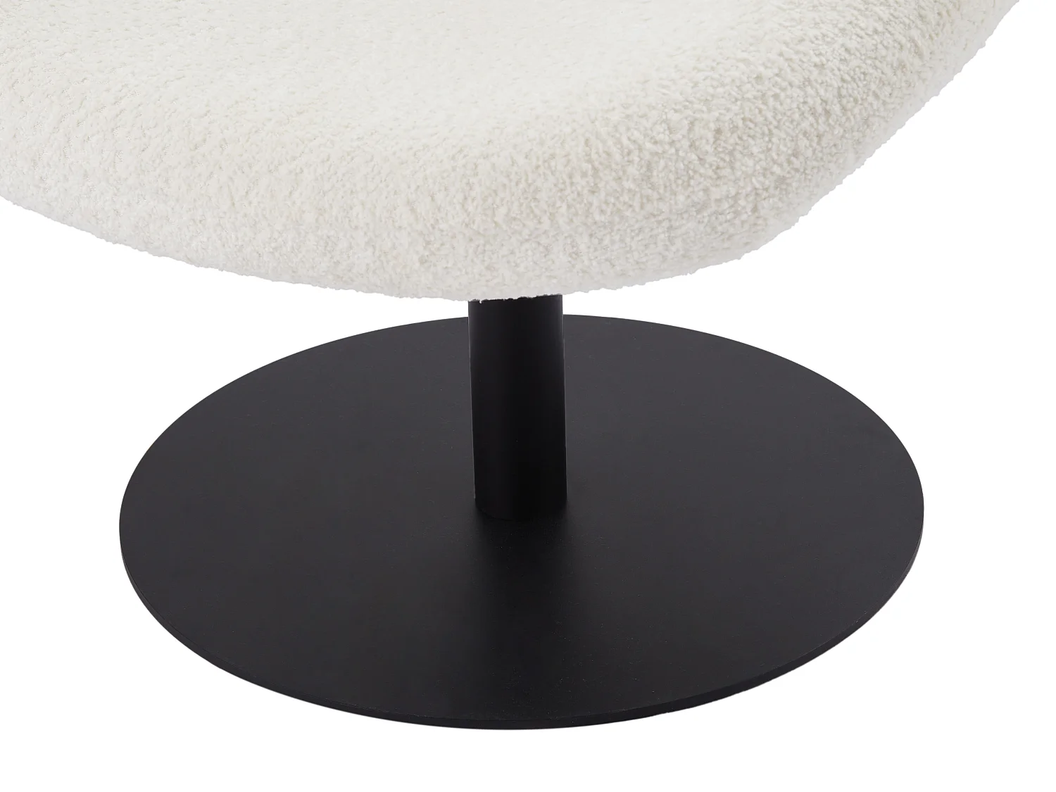 Fauteuil pivotant en tissu bouclette blanc ATORCO