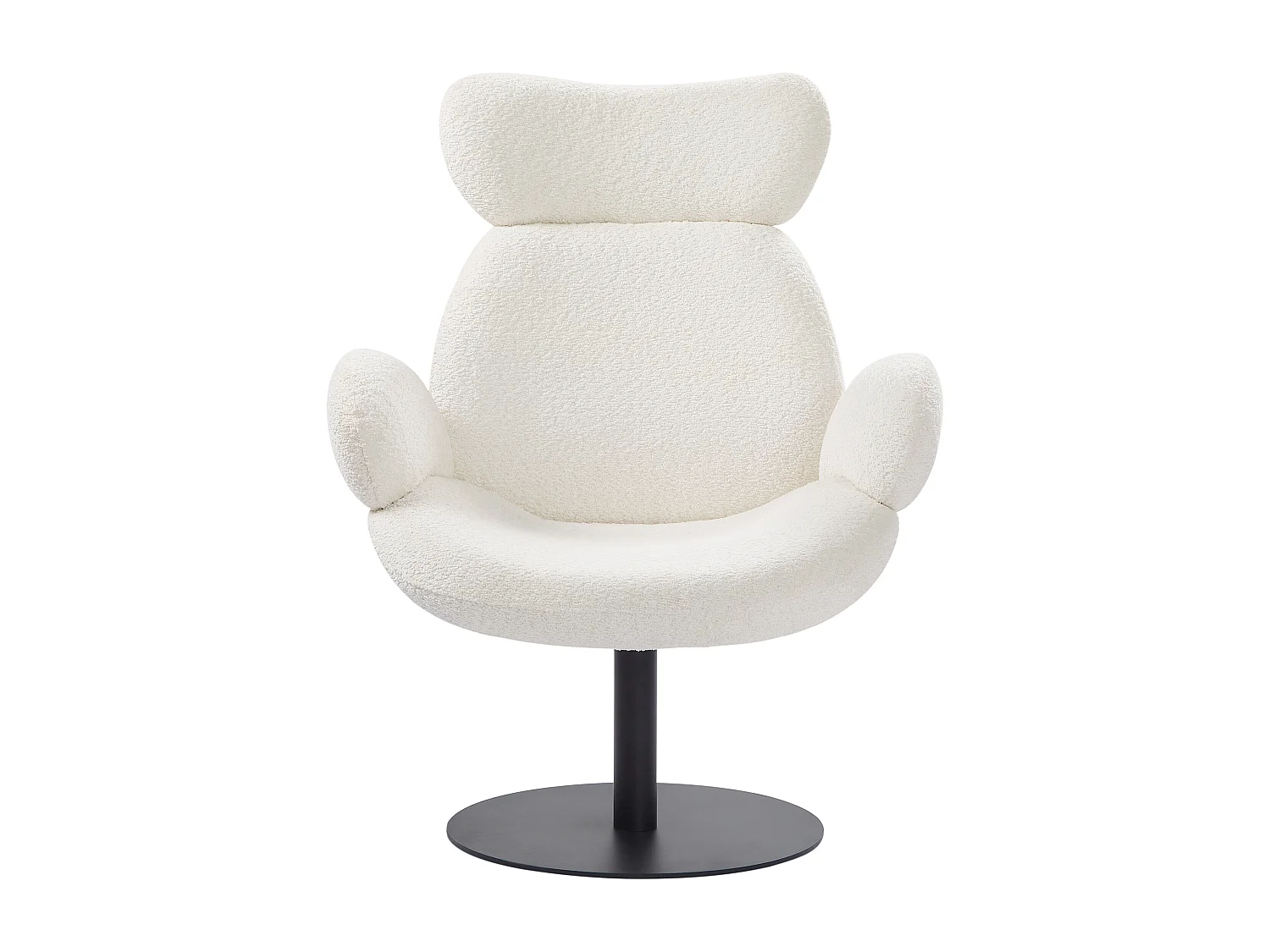 Sillón pivotante de tela rizada blanco ATORCO