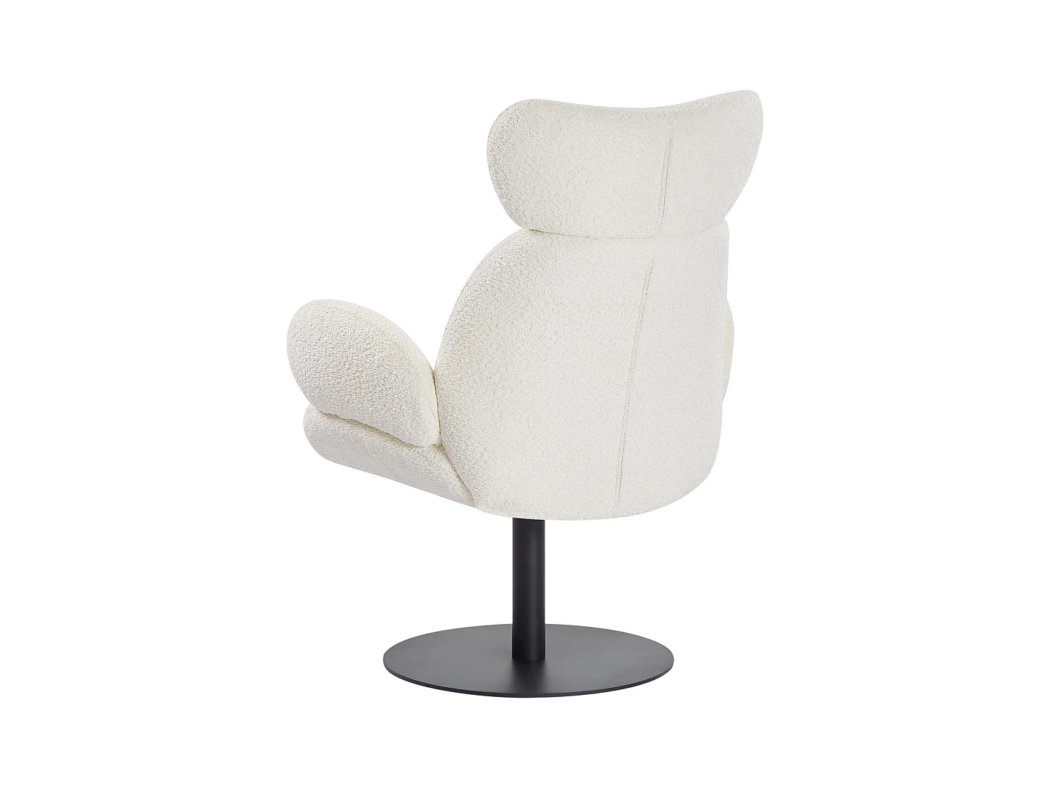 Sillón pivotante de tela rizada blanco ATORCO