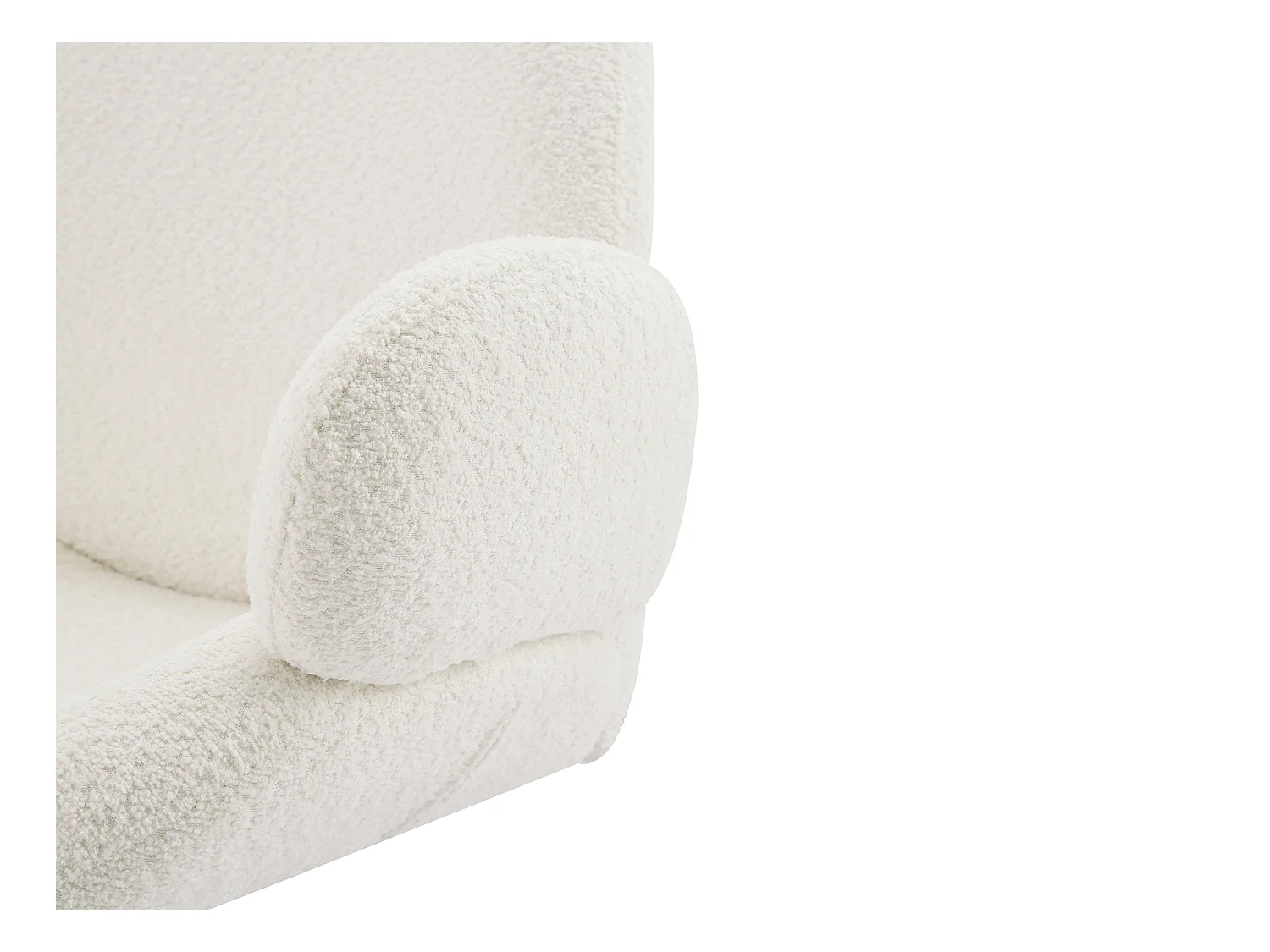 Sillón pivotante de tela rizada blanco ATORCO