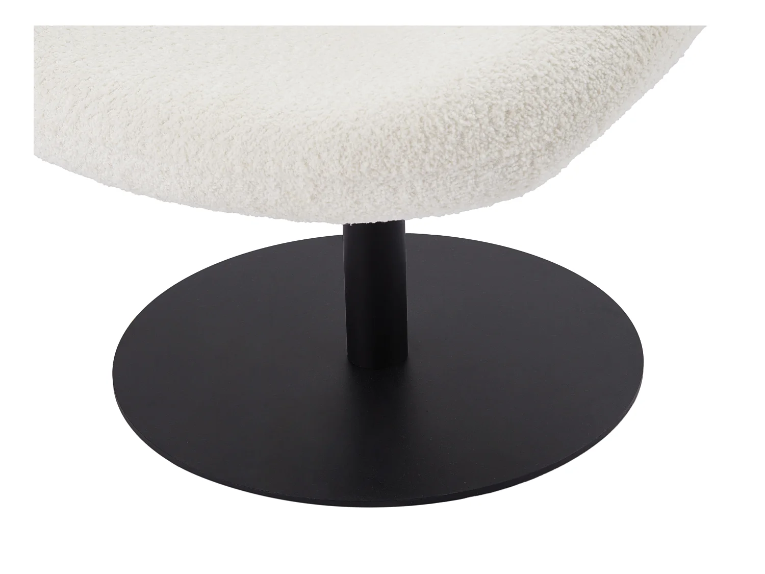 Sillón pivotante de tela rizada blanco ATORCO