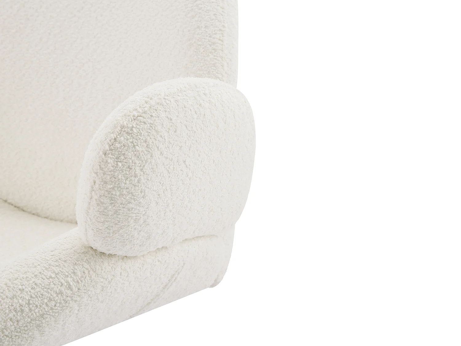 Fauteuil pivotant en tissu bouclette blanc ATORCO