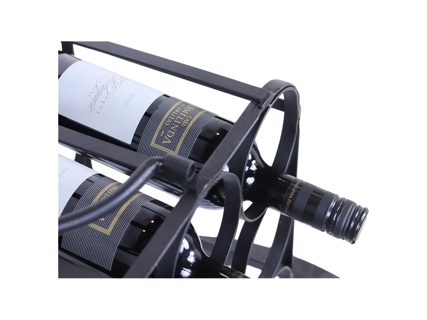 Casier à vin 12 bouteilles - métal - noir - 35 x 25 x 50 cm