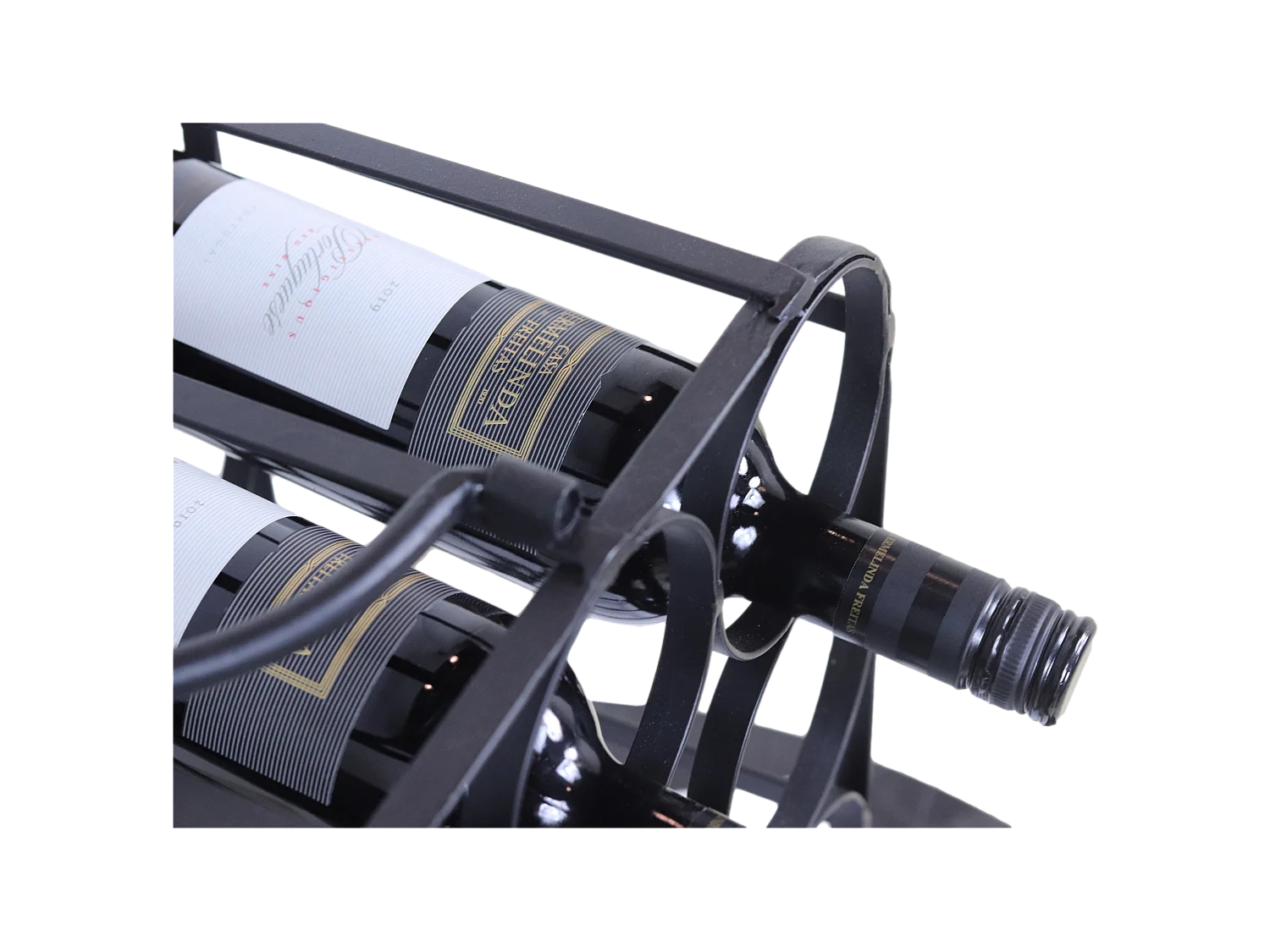 Casier à vin 12 bouteilles - métal - noir - 35 x 25 x 50 cm