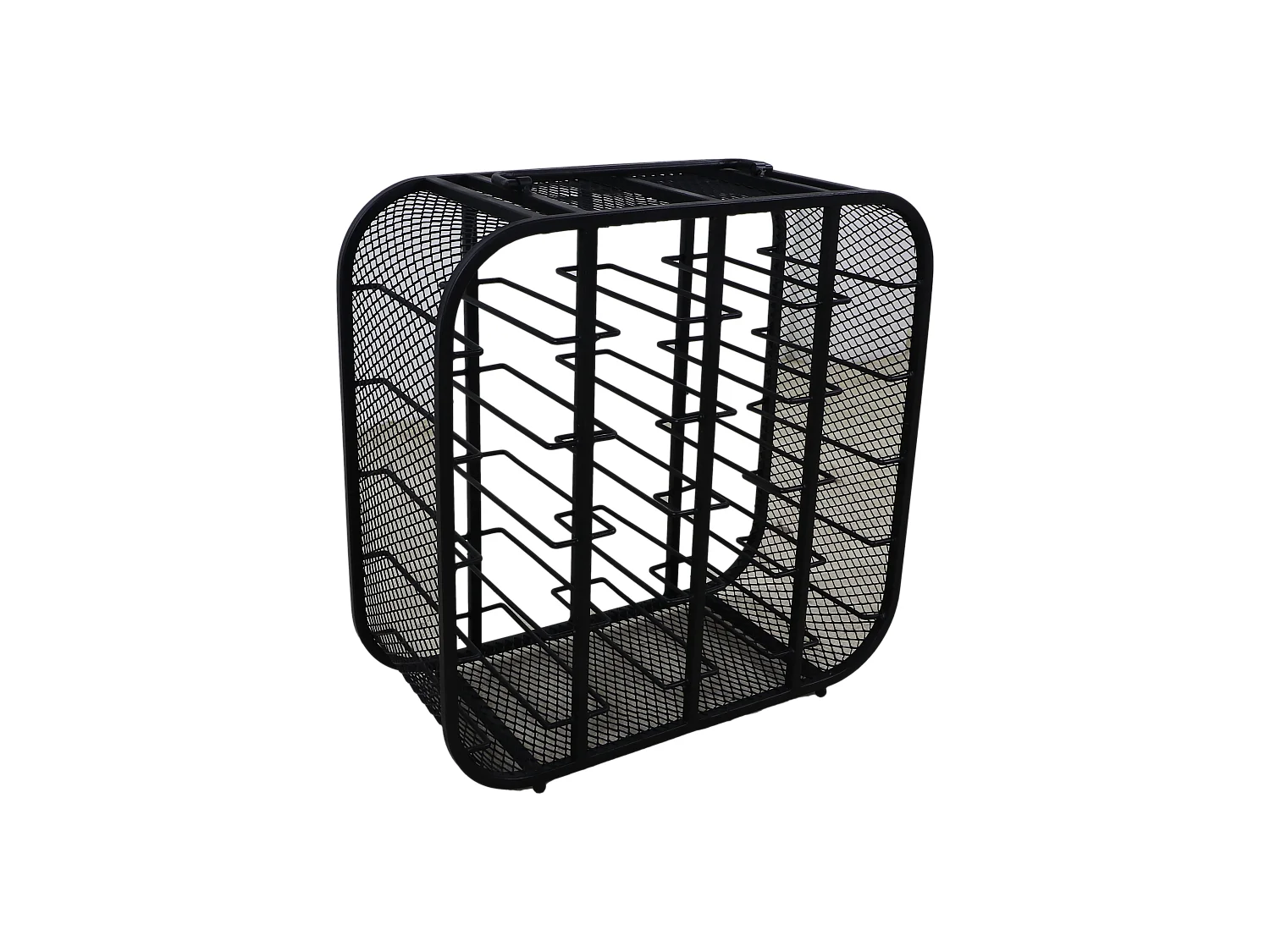 Casier à vin 12 bouteilles - métal - noir - 55 x 25 x 55 cm