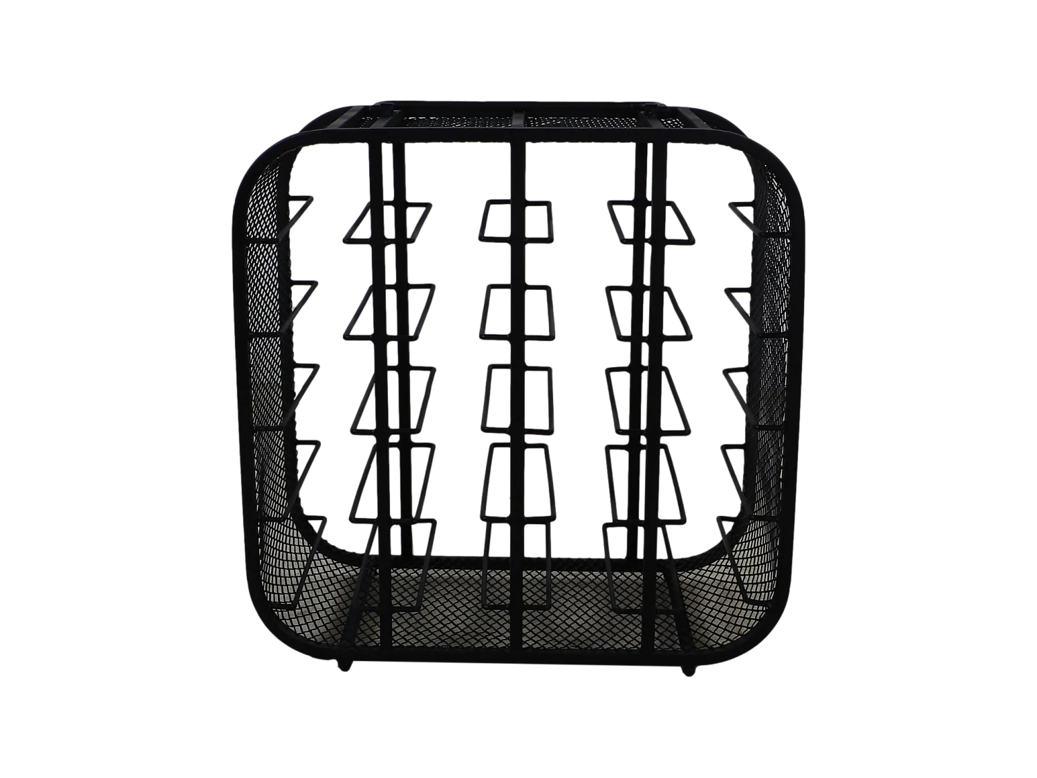 Casier à vin 12 bouteilles - métal - noir - 55 x 25 x 55 cm