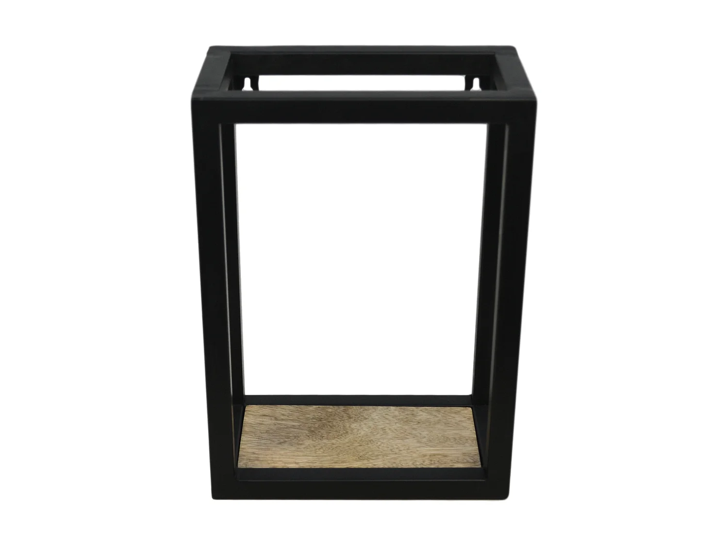 Étagère murale - bois de manguier et fer - coloris naturel et noir - 25 x 14 x 35 cm