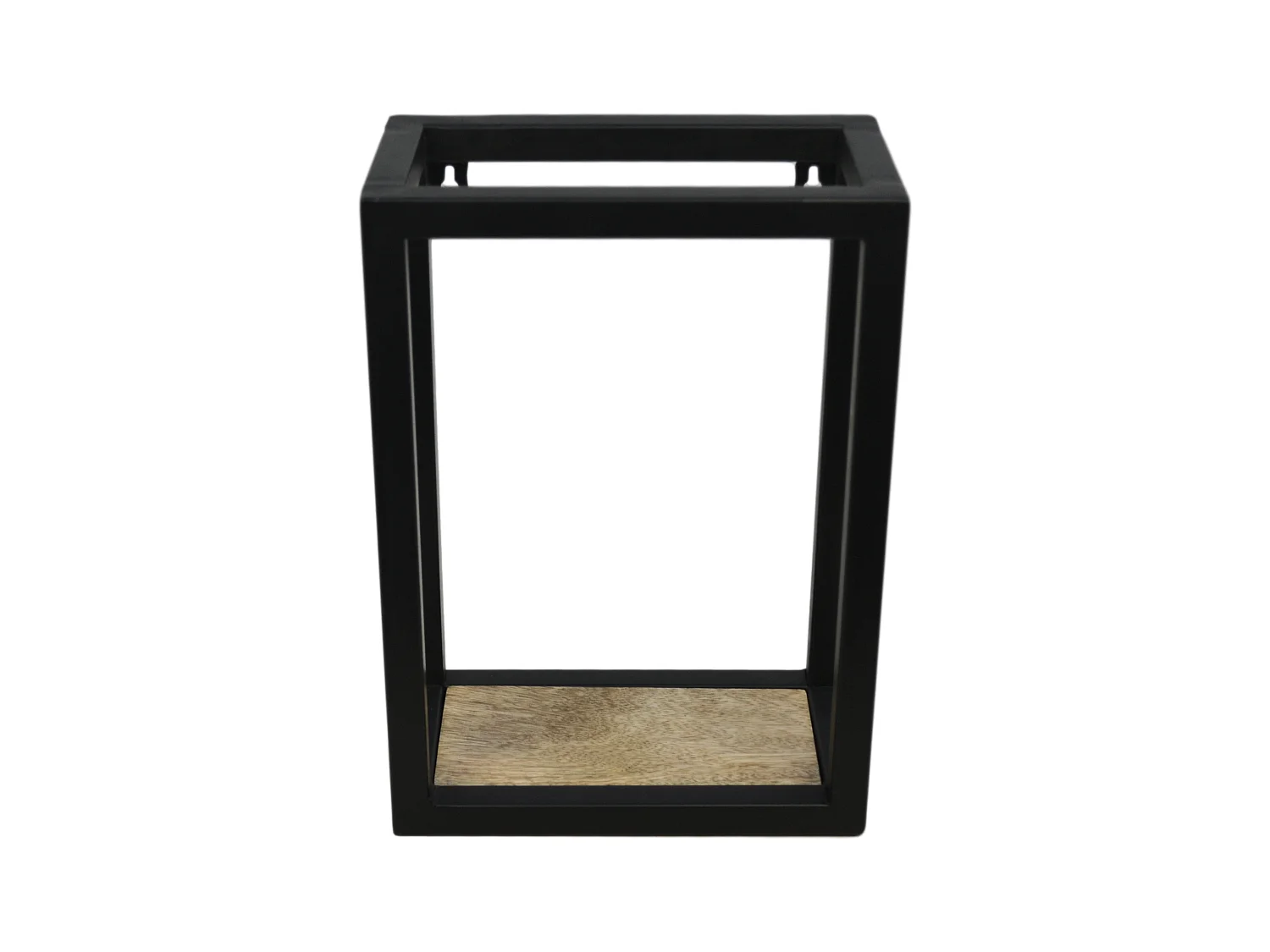 Étagère murale - bois de manguier et fer - coloris naturel et noir - 25 x 14 x 35 cm