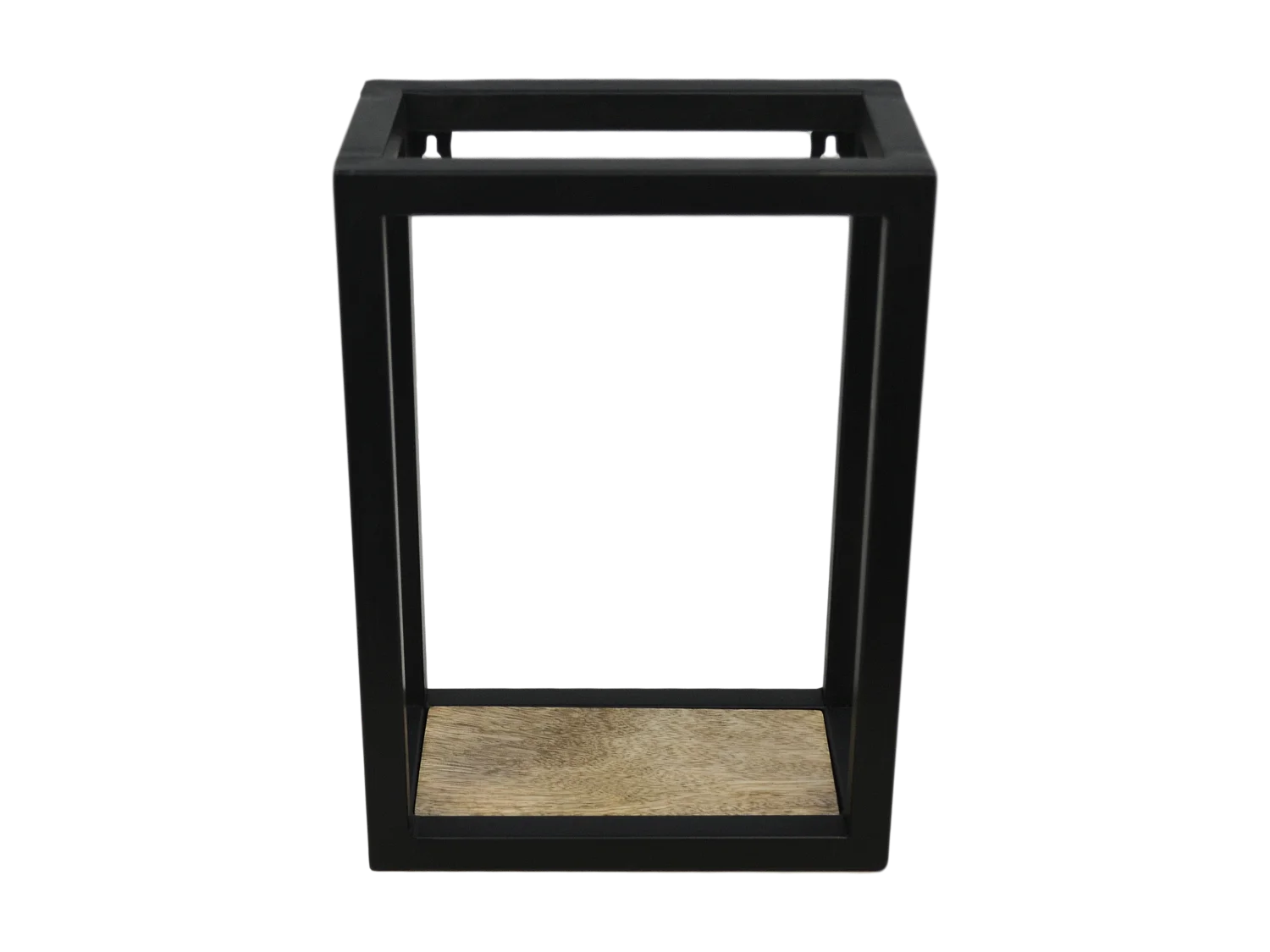 Étagère murale - bois de manguier et fer - coloris naturel et noir - 25 x 14 x 35 cm