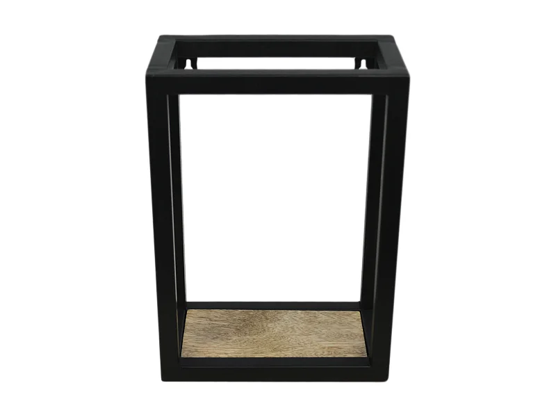Étagère murale - bois de manguier et fer - coloris naturel et noir - 25 x 14 x 35 cm