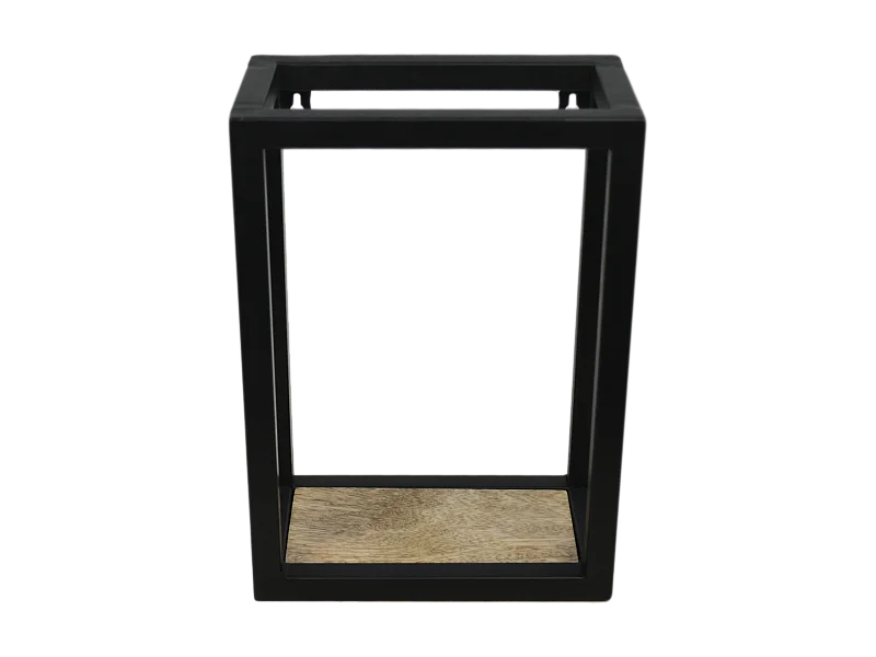 Étagère murale - bois de manguier et fer - coloris naturel et noir - 25 x 14 x 35 cm