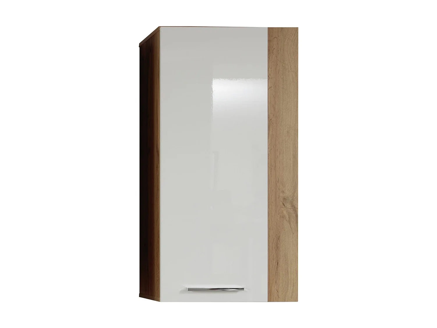 Meuble suspendu chêne Wotan et blanc brillant Roska