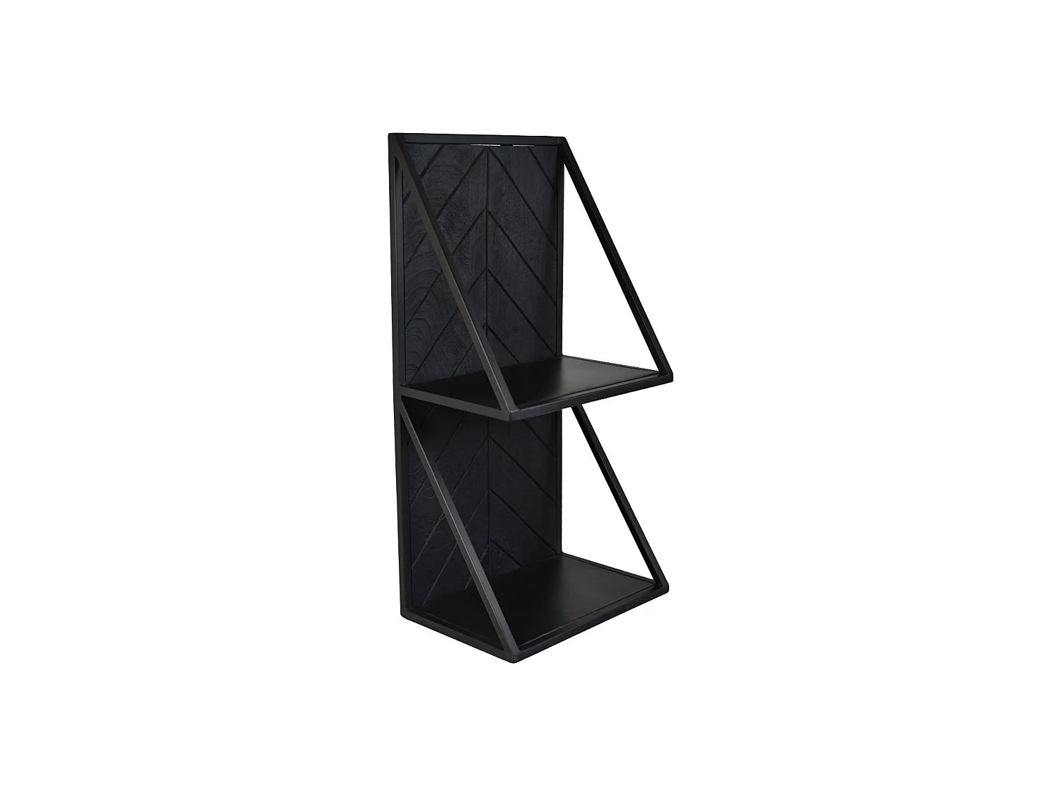 Etagère murale - Bois de manguier/fer - Noir - 30x20x60 cm