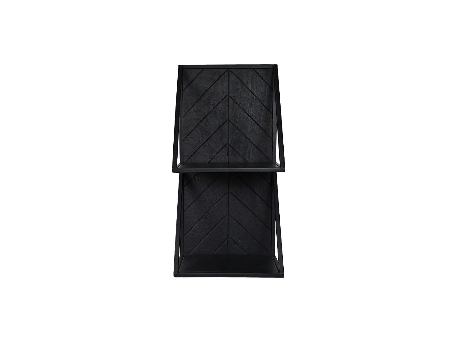 Etagère murale - Bois de manguier/fer - Noir - 30x20x60 cm