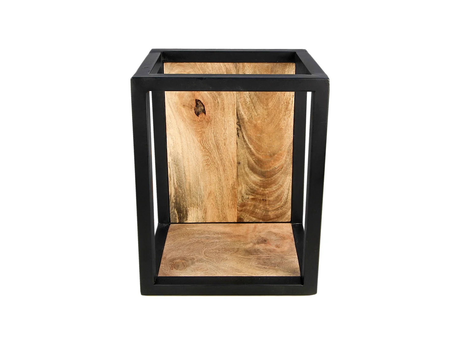 Levels - Étagère murale - manguier et fer - 25 x 18 x 35 cm