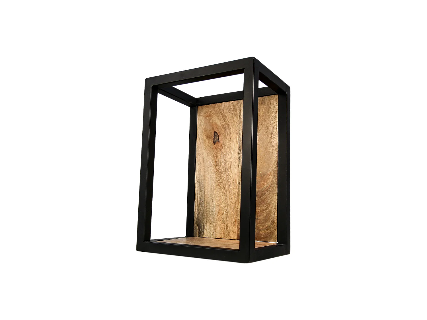 Levels - Étagère murale - manguier et fer - 25 x 18 x 35 cm