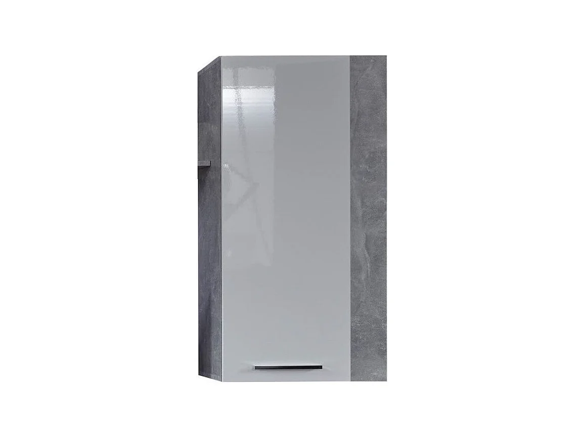 Meuble suspendu blanc brillant et gris Roska