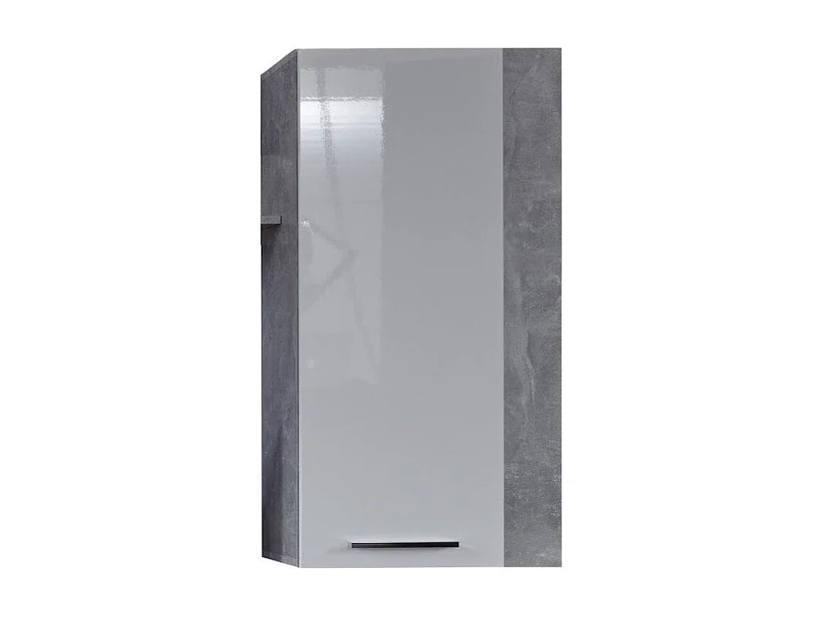 Meuble suspendu blanc brillant et gris Roska