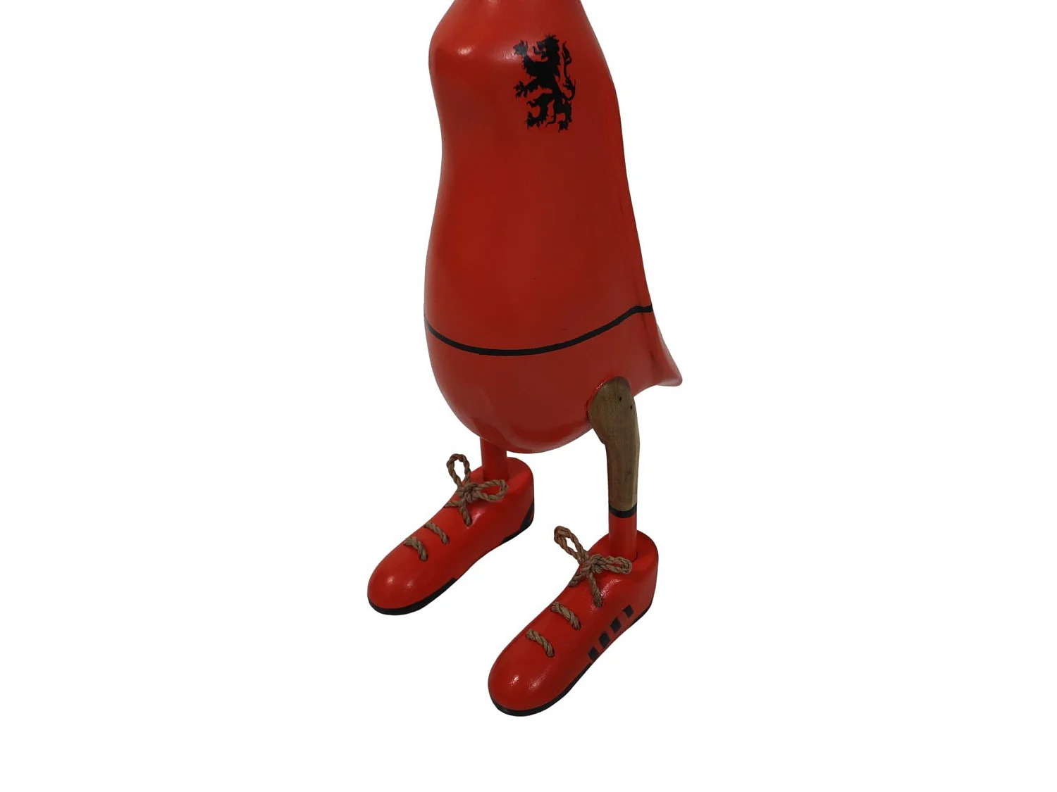 Figurine de canard champion des Pays-Bas - 12x18x44 - Naturel-Orange - Bambou