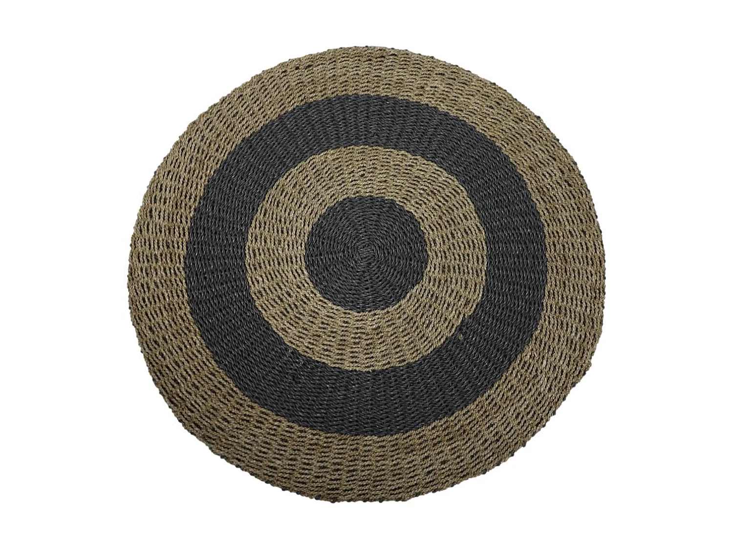 Tapis rond - ø100 - Raphia/Herbe de mer - Naturel/gris