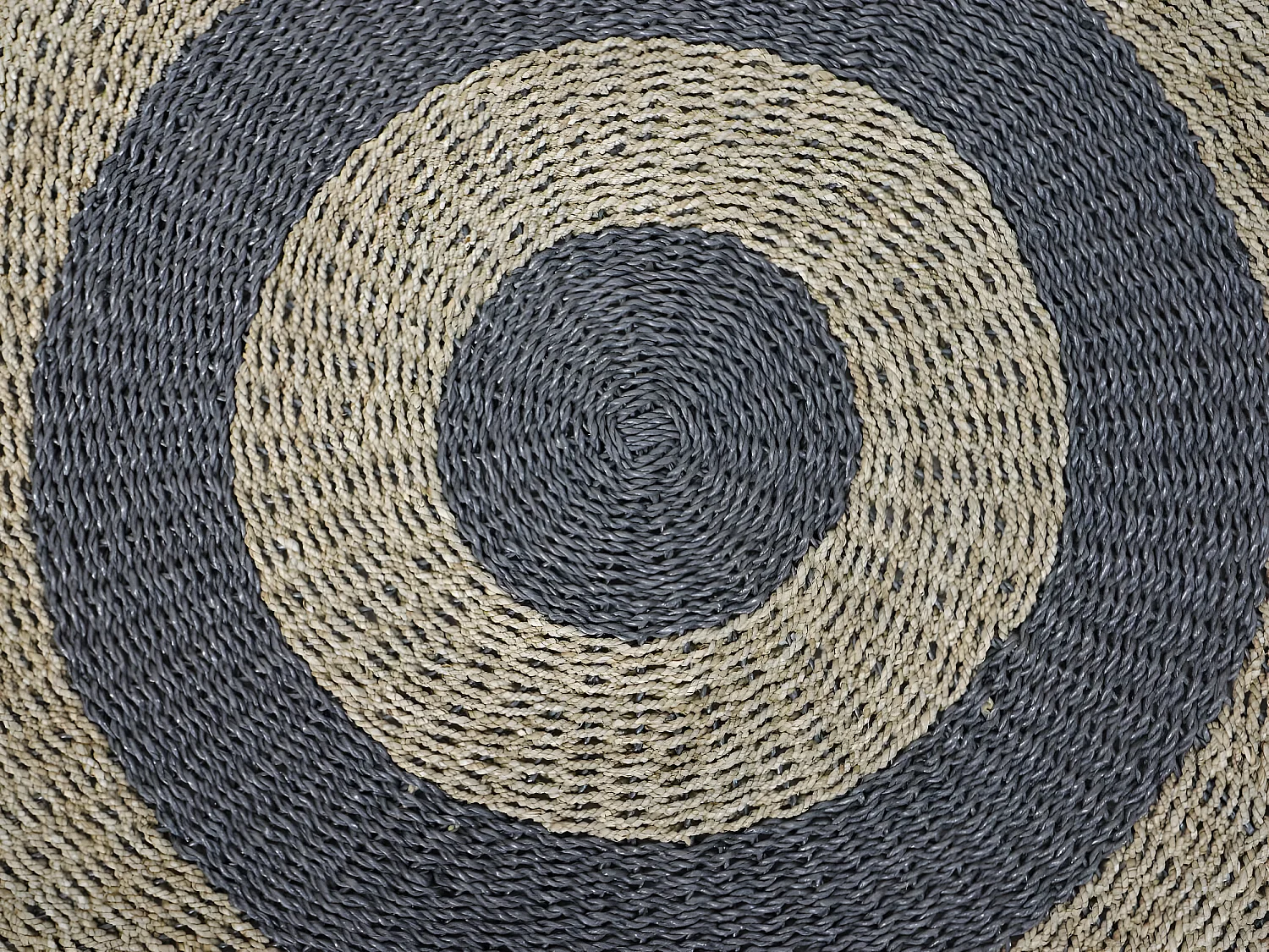 Tapis rond - ø100 - Raphia/Herbe de mer - Naturel/gris