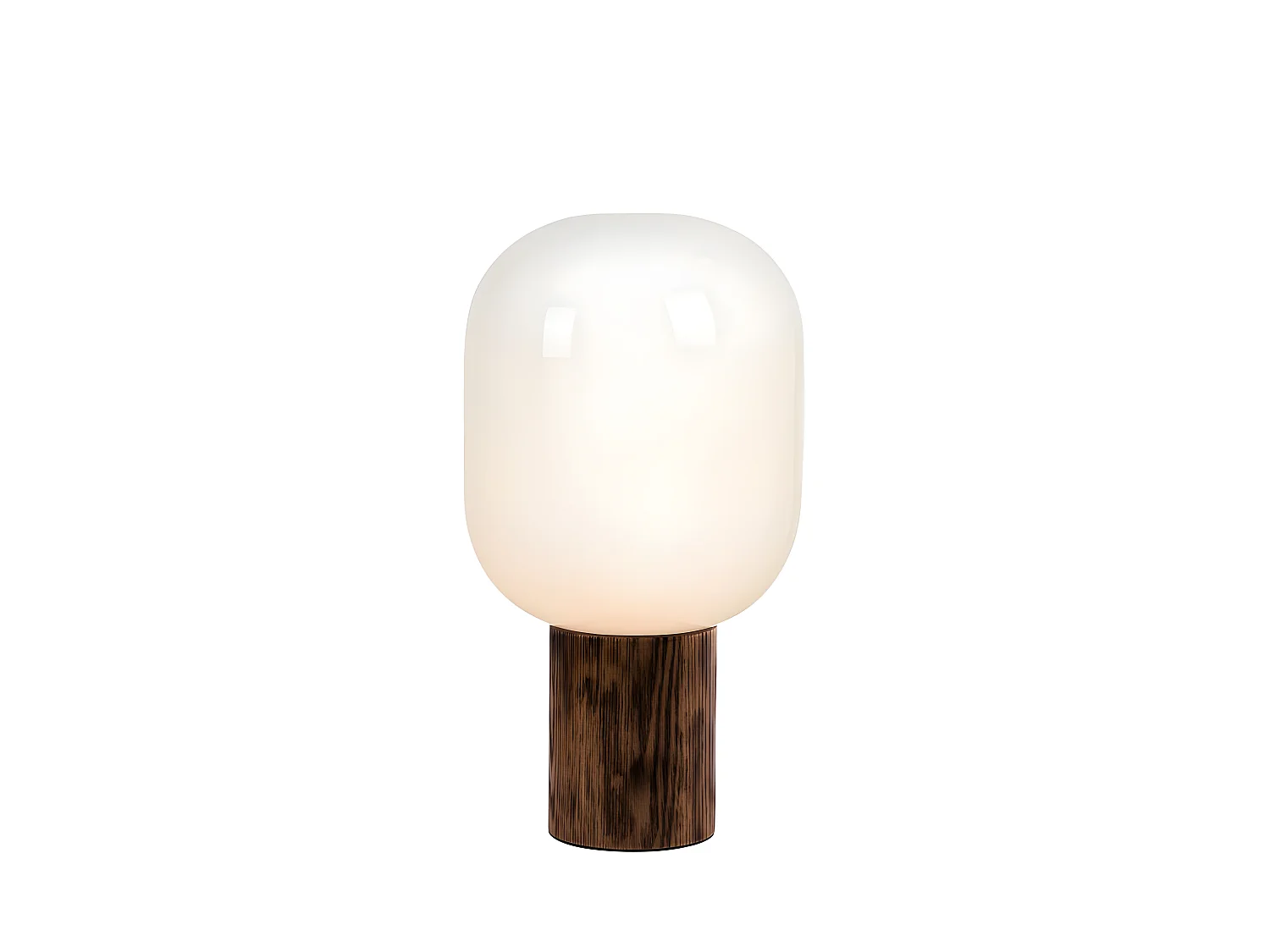 Lampe de table skene 1L blanc / bois brûlé
