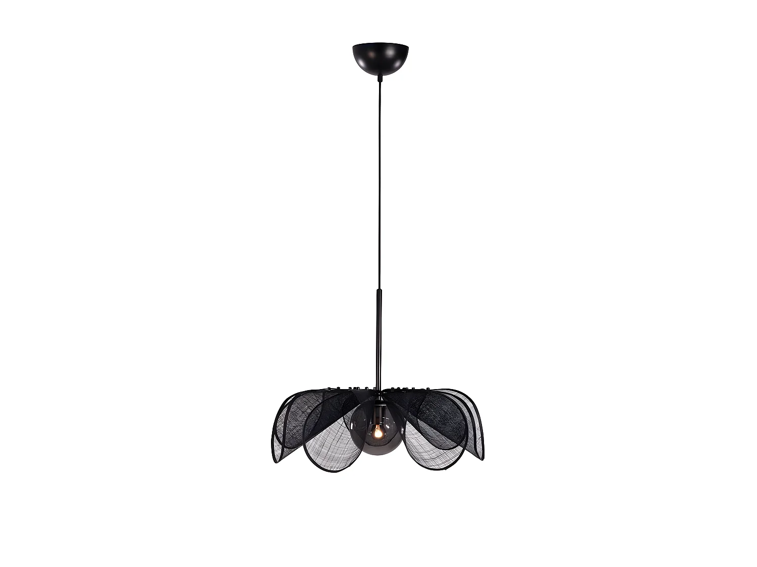 Stryra Pendant lampe 1l 63cm noir / fumée
