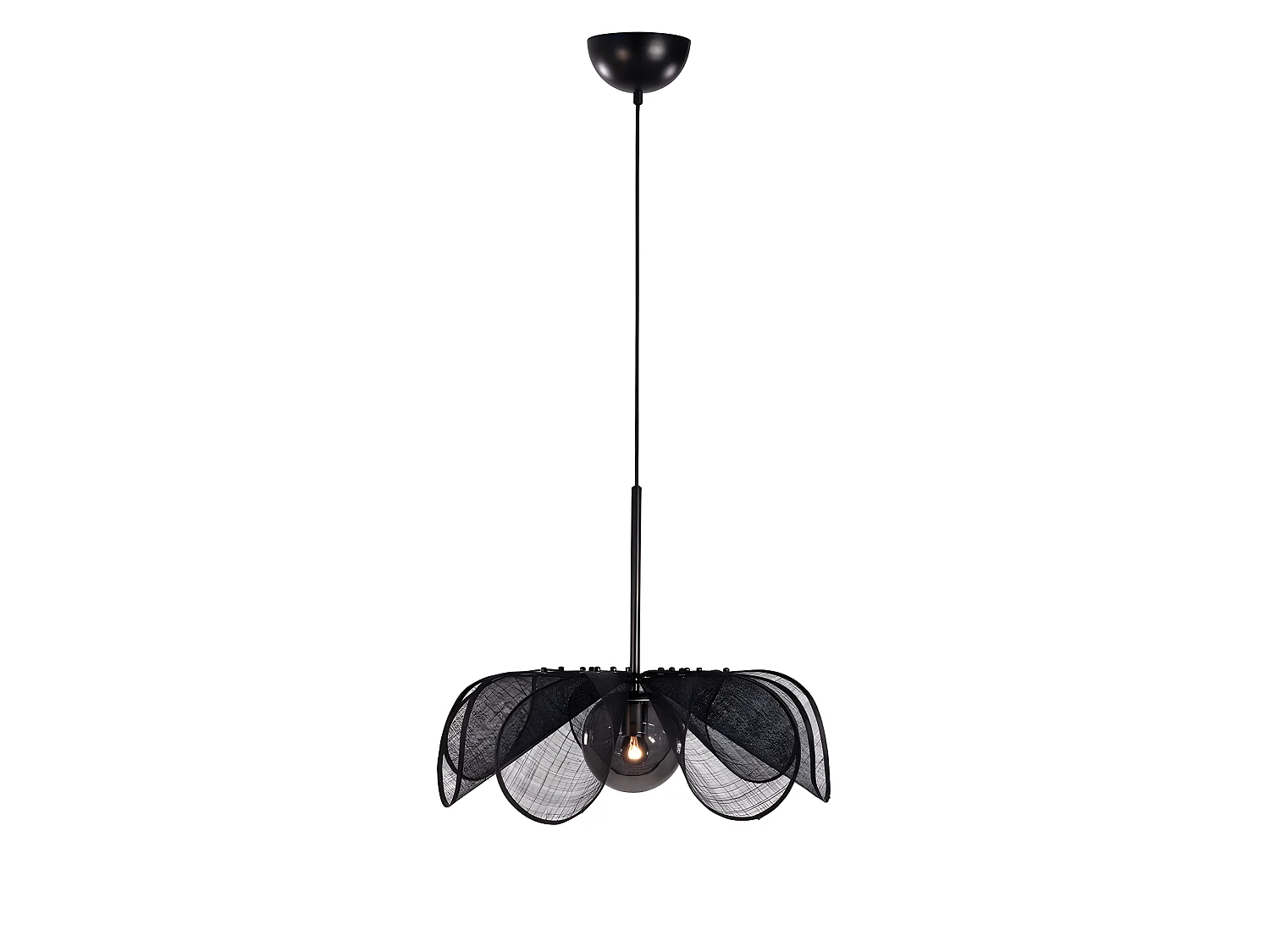 Stryra Pendant lampe 1l 63cm noir / fumée