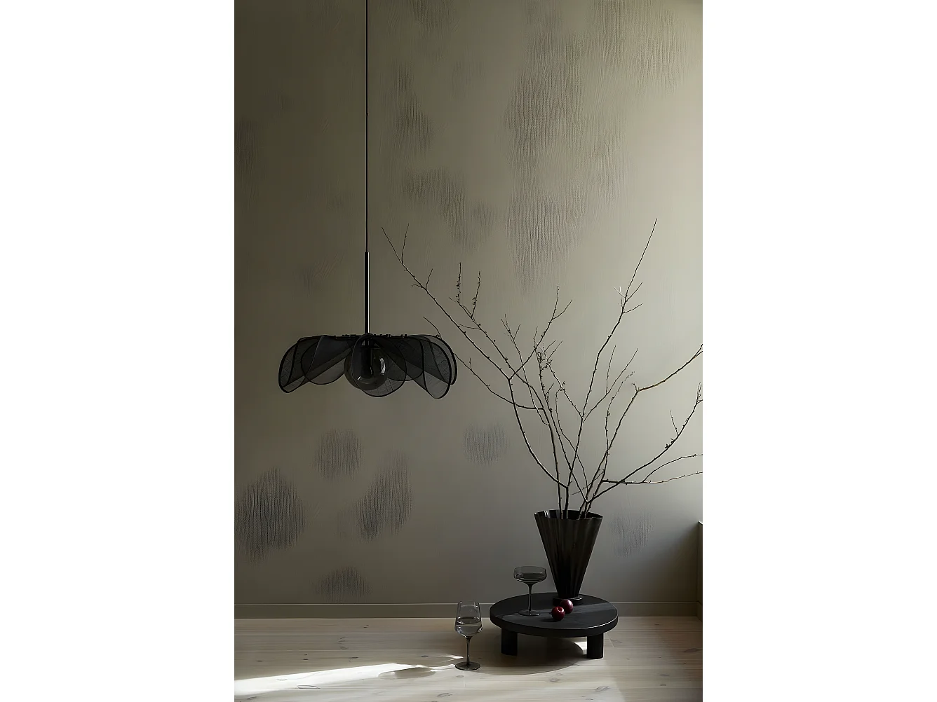 Stryra Pendant lampe 1l 63cm noir / fumée
