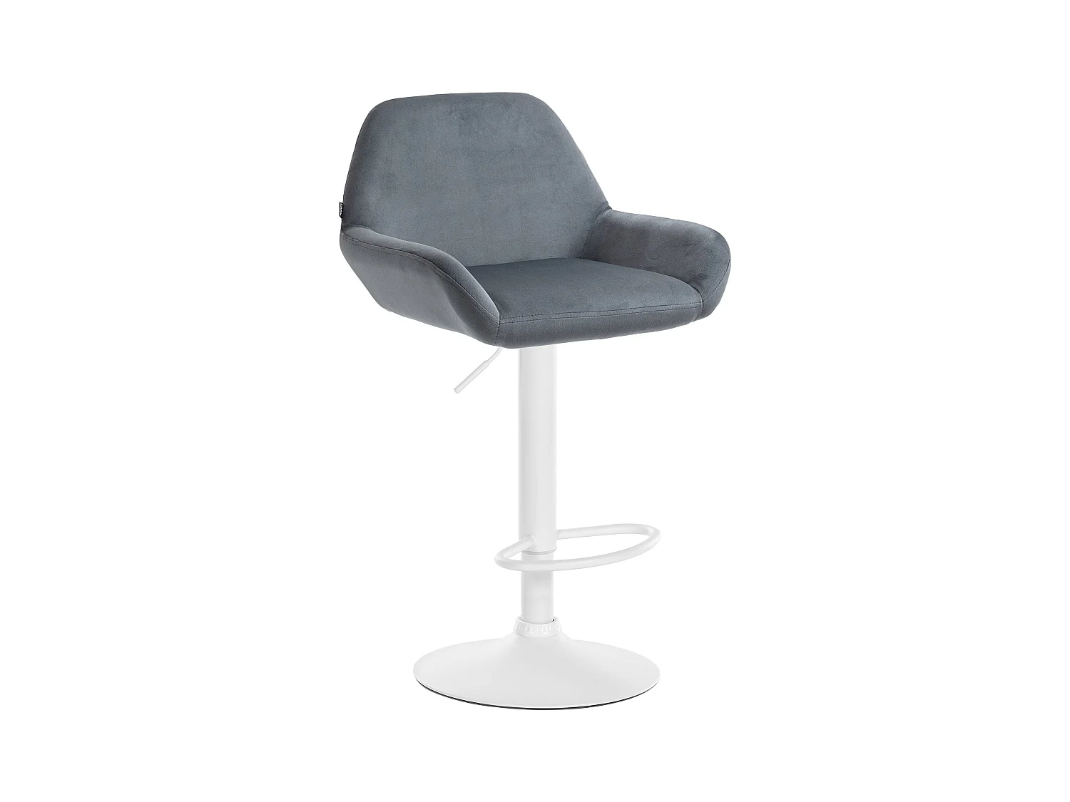Tabouret de bar - Velours & Blanc - Gris foncé - Braga