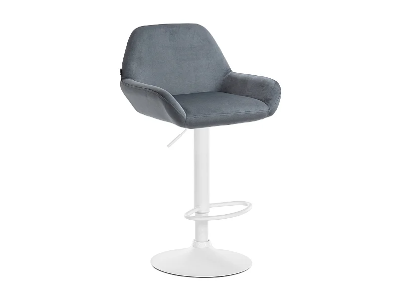 Tabouret de bar - Velours & Blanc - Gris foncé - Braga