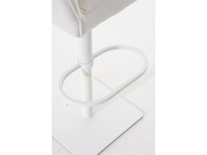 Tabouret de bar - Tissu & Blanc - Blanc - Damaso