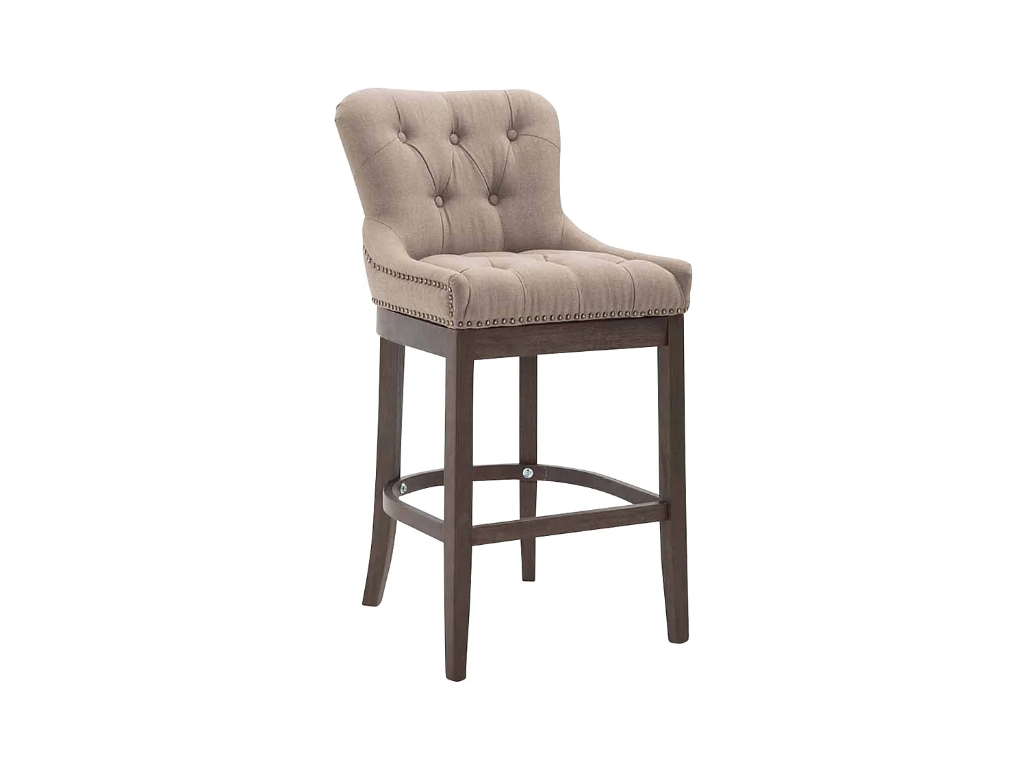 Barhocker - Stoff & Holz - taupe - Lakewood