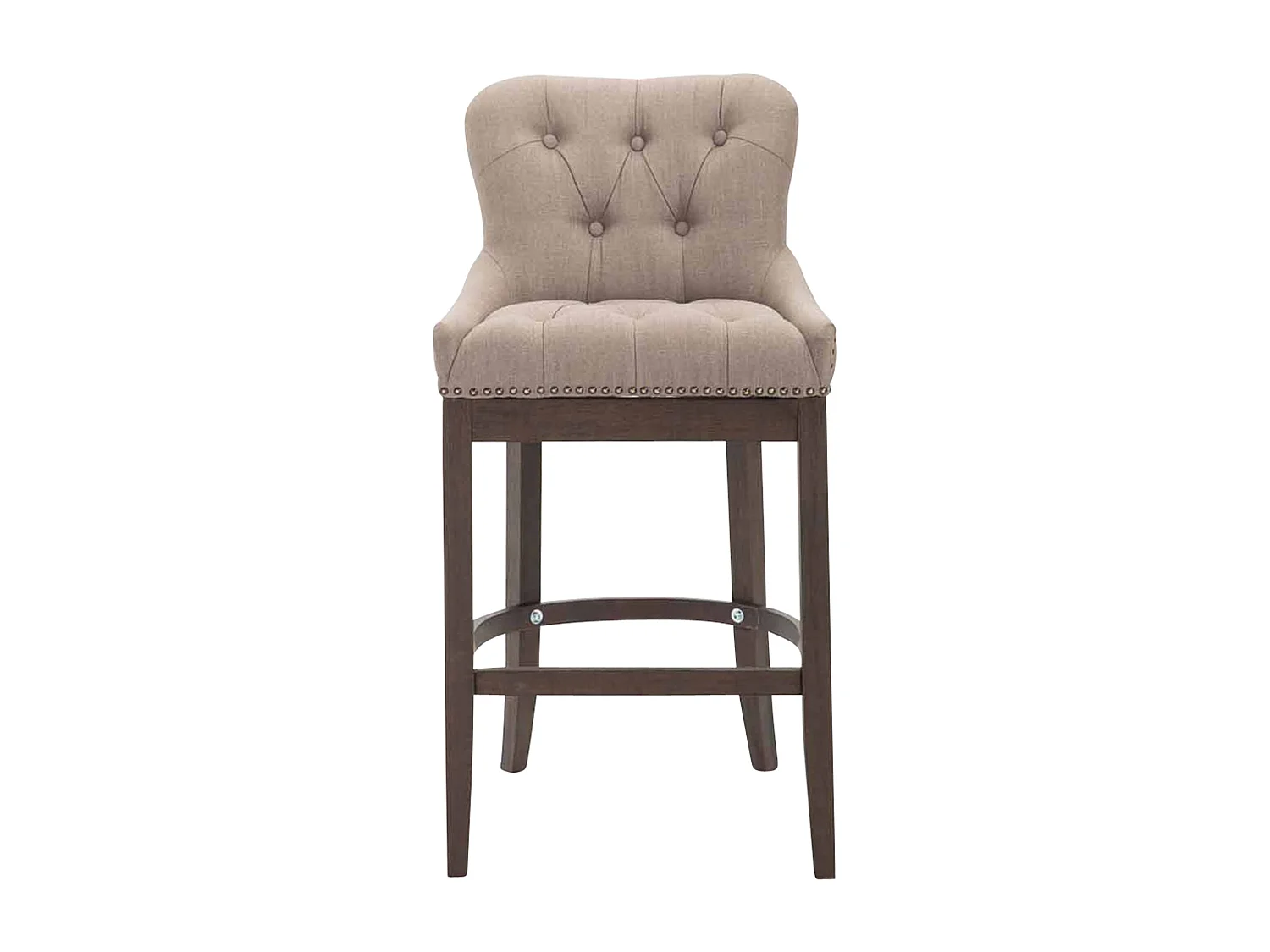 Tabouret de bar - Tissu & Bois - Taupe - Lakewood